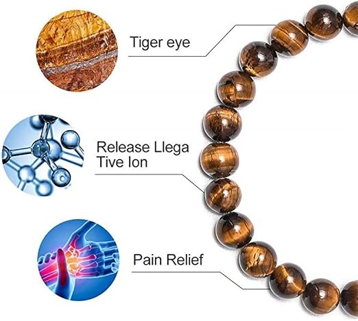 Natural Tiger’s Eye 8mm Gemstone Bracelet – Elegant Stretch Beaded Wristband for Men & Women