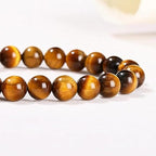Natural Tiger’s Eye 8mm Gemstone Bracelet – Elegant Stretch Beaded Wristband for Men & Women