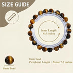 Natural Tiger’s Eye 8mm Gemstone Bracelet – Elegant Stretch Beaded Wristband for Men & Women