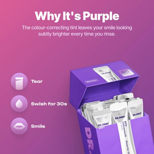 Purple Mouthwash – Color-Correcting Whitening Sachets