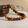Natural Tiger’s Eye 8mm Gemstone Bracelet – Elegant Stretch Beaded Wristband for Men & Women