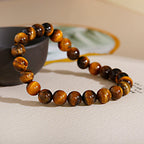Natural Tiger’s Eye 8mm Gemstone Bracelet – Elegant Stretch Beaded Wristband for Men & Women