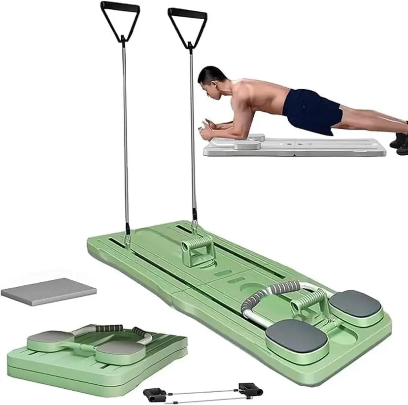 Abdominal Workout Board with Auto-Rebound & Resistance Bands